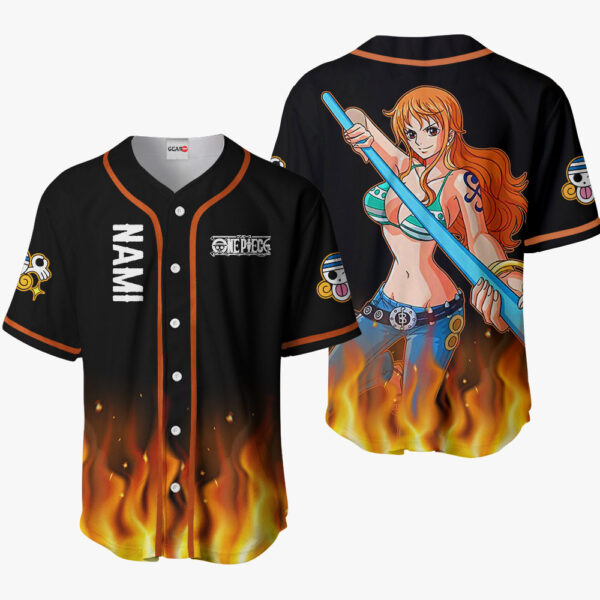 Nami Anime One Piece Otaku Cosplay Shirt Anime Baseball Jersey