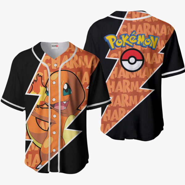 Charmander Anime Pokemon Otaku Cosplay Shirt Anime Baseball Jersey