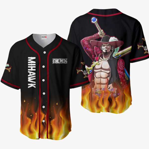 Dracule Mihawk Anime One Piece Otaku Cosplay Shirt Anime Baseball Jersey