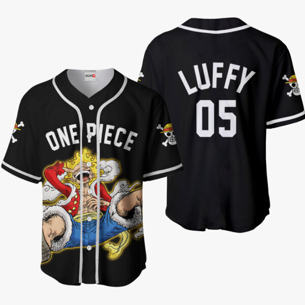 Luffy Gear 5 Anime One Piece Otaku Cosplay Shirt Anime Baseball Jersey Sport Style