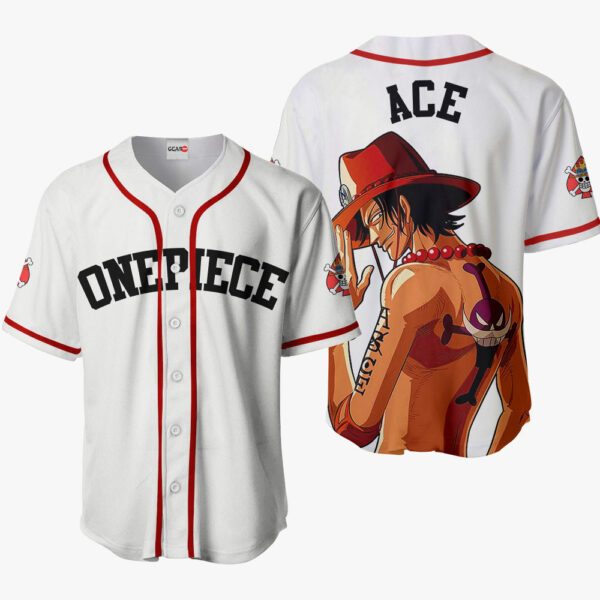Portgas D Ace Anime One Piece Otaku Cosplay Shirt Anime Baseball Jersey