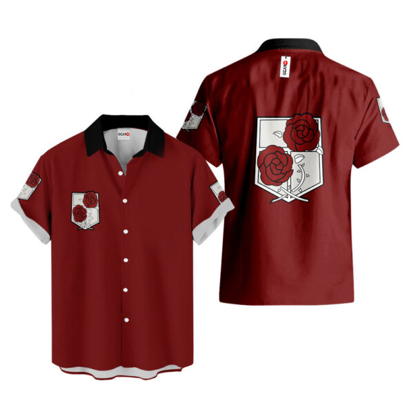Clothes Garrison Regiment Uniform Hawaiian Shirt Attack on Titan Hawaiian Shirt Anime Hawaiian Shirt