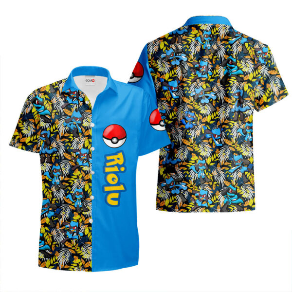 Riolu Hawaiian Shirt Pokemon Hawaiian Shirt Anime Hawaiian Shirt