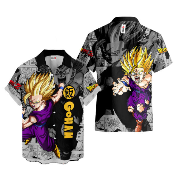 Gohan Super Saiyan Hawaiian Shirt Dragon Ball Z Hawaiian Shirt Anime Hawaiian Shirt