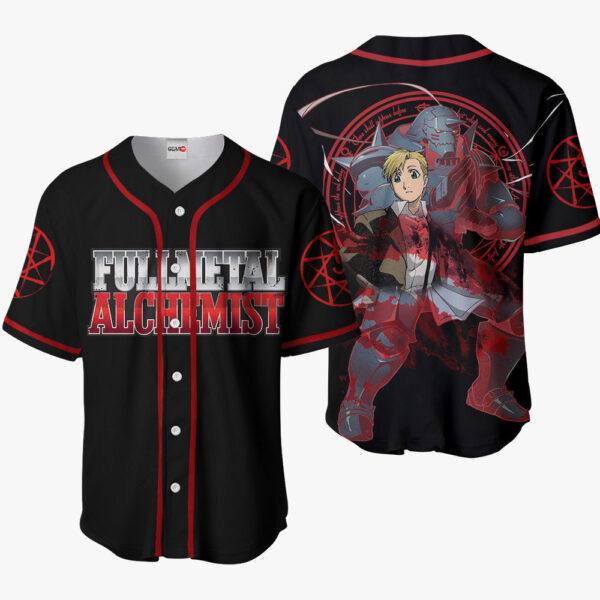 Alphonse Elric Anime Fullmetal Alchemist Otaku Cosplay Shirt Anime Baseball Jersey
