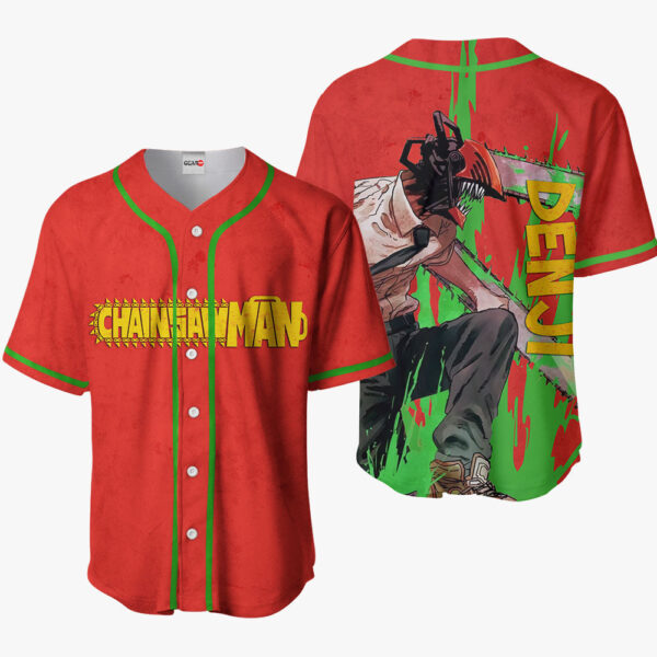 Denji Anime Chainsaw Man Otaku Cosplay Shirt Anime Baseball Jersey