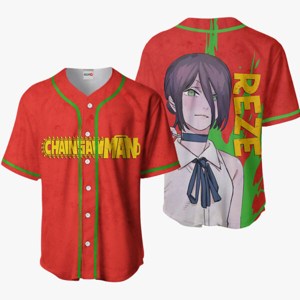 Reze Anime Chainsaw Man Otaku Cosplay Shirt Anime Baseball Jersey
