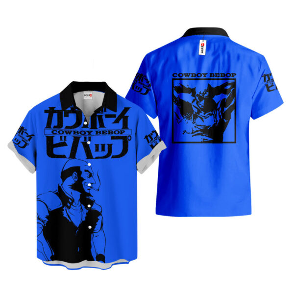 Jet Black Hawaiian Shirt Cowboy Bebop Hawaiian Shirt Anime Hawaiian Shirt