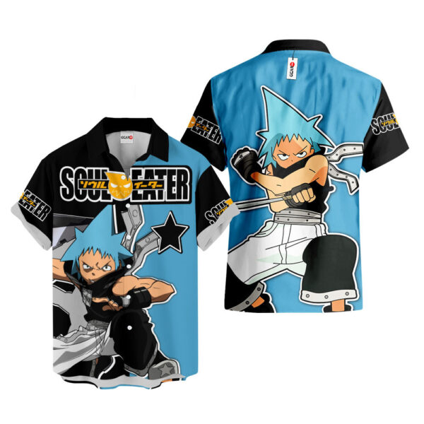 Black Star Hawaiian Shirt Soul Eater Hawaiian Shirt Anime Hawaiian Shirt