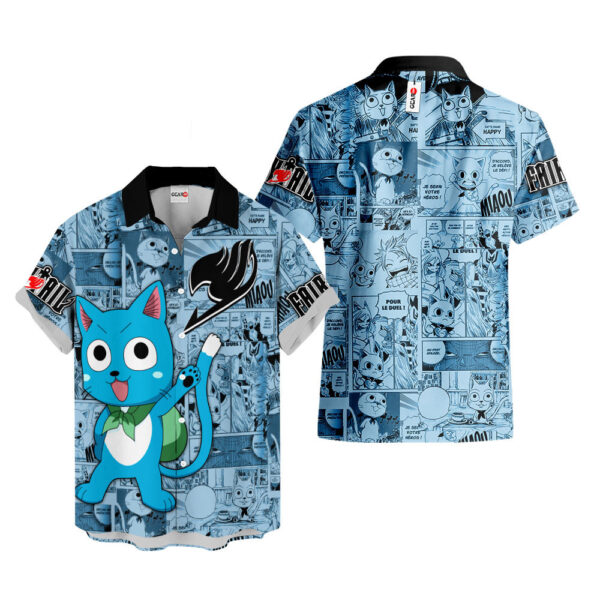 Happy Hawaiian Shirt Fairy Tail Hawaiian Shirt Anime Hawaiian Shirt