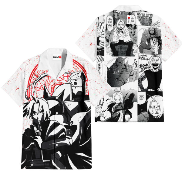 Alphonse Elric and Edward Elric Hawaiian Shirt Fullmetal Alchemist Hawaiian Shirt Anime Hawaiian Shirt