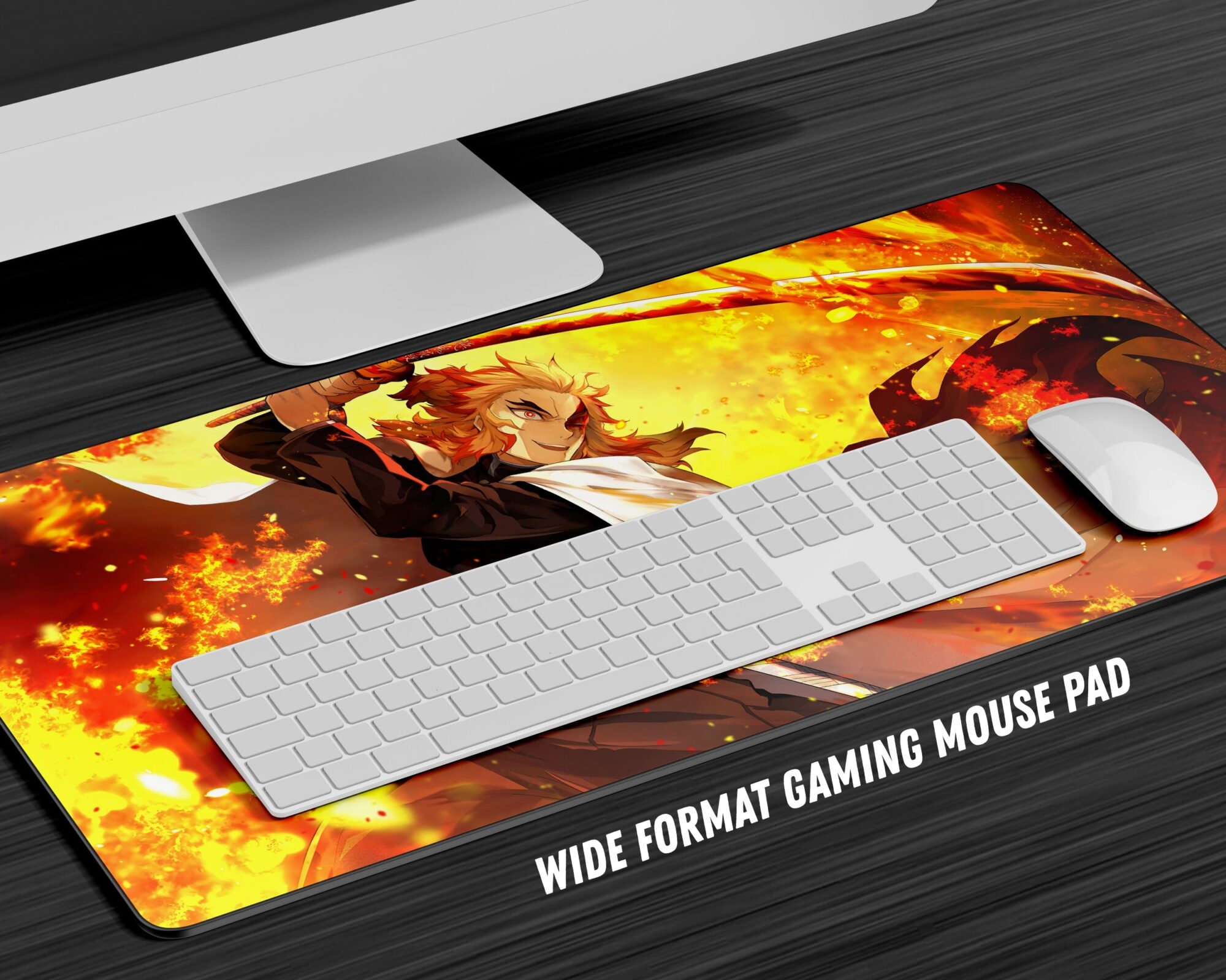 Demon Slayer Rengoku Flames Gaming Anime Mouse Pad