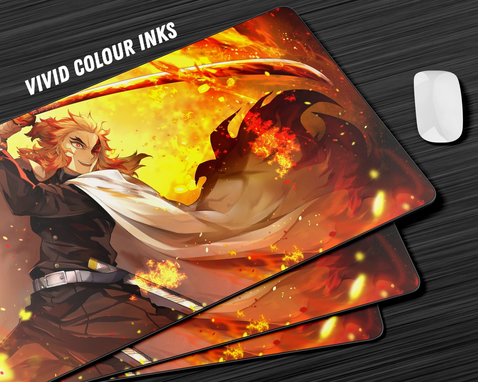 Demon Slayer Rengoku Flames Gaming Anime Mouse Pad