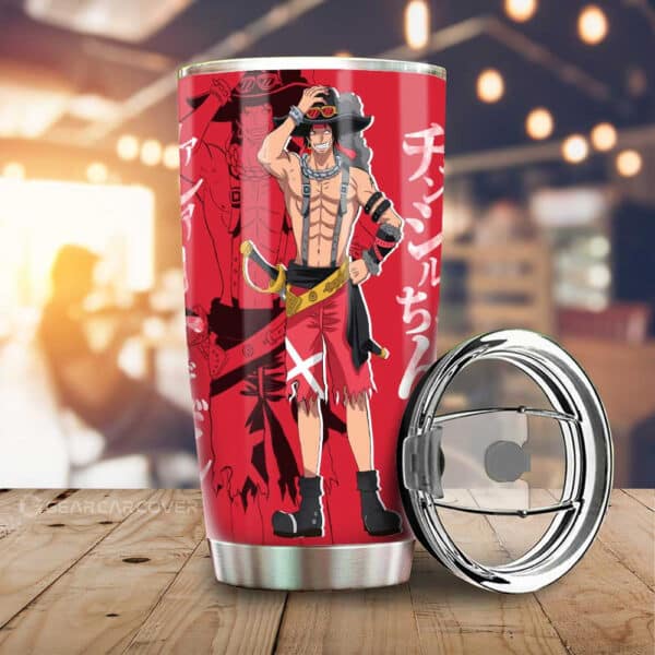 Ace Stainless Steel Anime Tumbler Cup Custom One Piece Red Anime