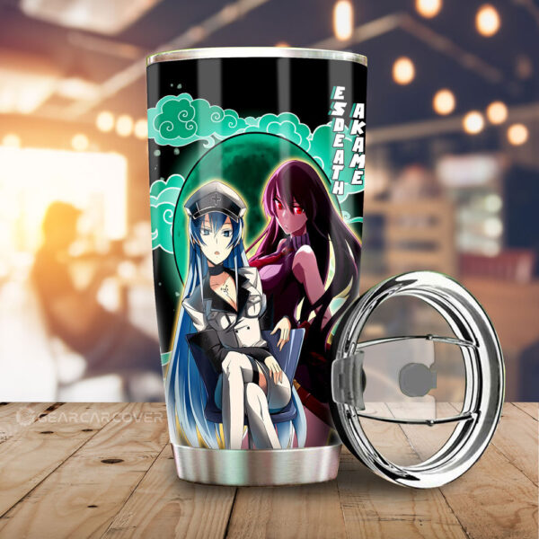 Akame And Esdeath Stainless Steel Anime Tumbler Cup Custom Akame Ga Kill Anime