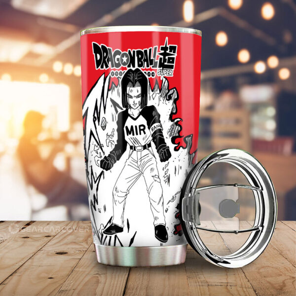 Android 17 Stainless Steel Anime Tumbler Cup Custom Dragon Ball Anime Manga Style For Fans