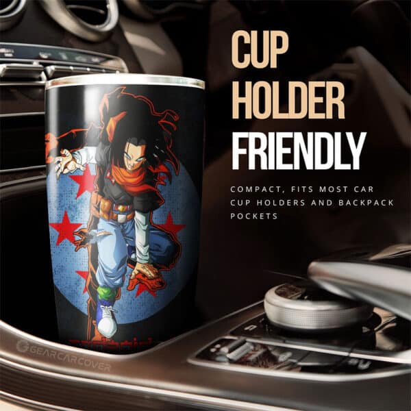 Android 17 Stainless Steel Anime Tumbler Cup Custom Dragon Ball