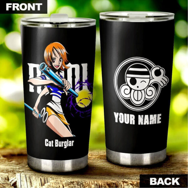 Anime One Piece Nami Personalized Stainless Steel Anime Tumbler Cup Custom Name