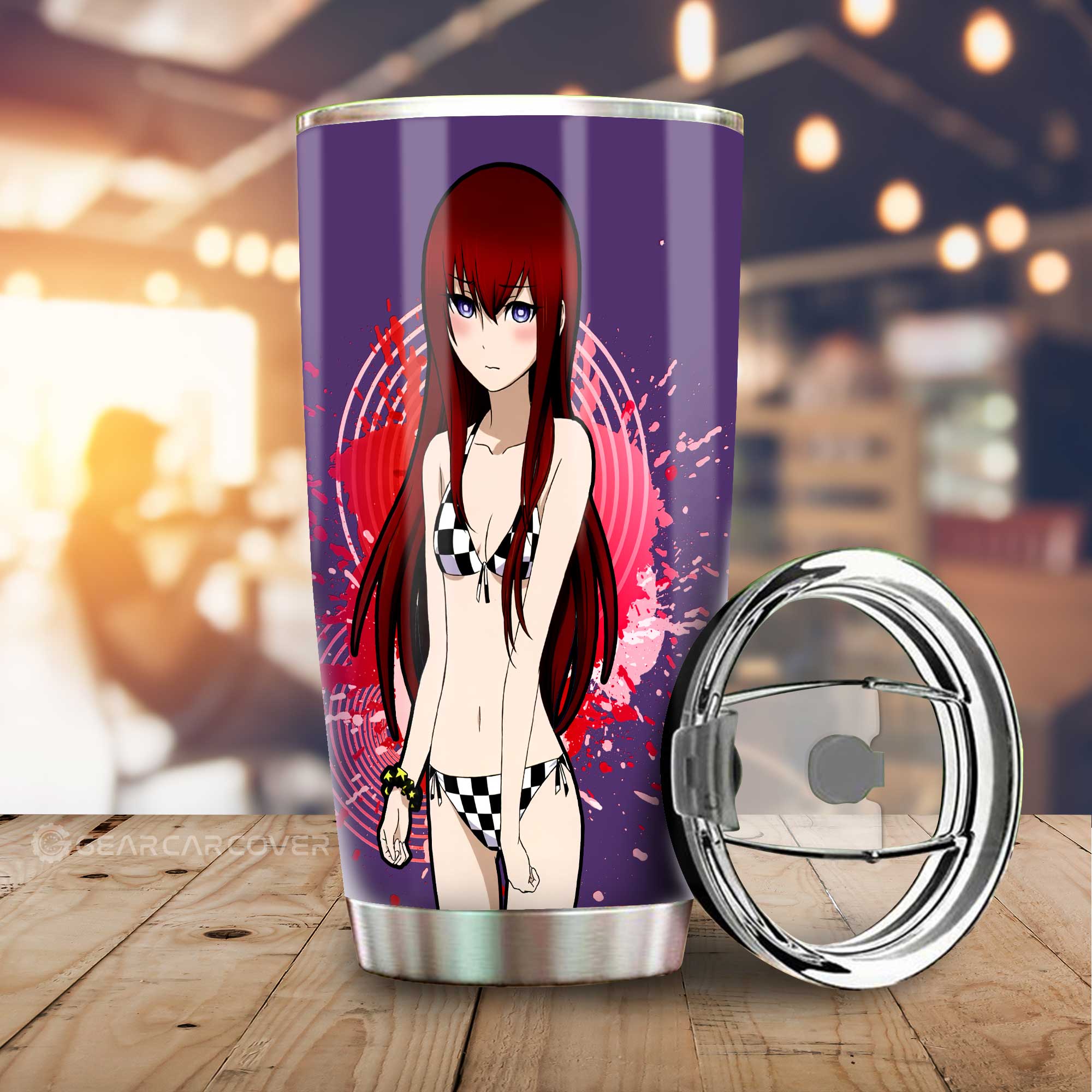 Anime Waifu Girl Kurisu Makise Stainless Steel Anime Tumbler Cup Custom Steins;Gate Anime