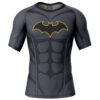 Hooktab Batman DC Comics Short Sleeve Rash Guard Compression Shirt Cosplay Anime Gym Shirt