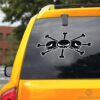 Black Blackbeard Flag Car Sticker Custom One Piece Anime Car Accessories