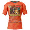 Hooktab Charizard Card V2 Pokemon Short Sleeve Rash Guard Compression Shirt Cosplay Anime Gym Shirt