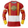 Hooktab Red Ranger Ninjetti Mighty Morphin Power Rangers Long Sleeve Rash Guard Compression Cosplay Anime Gym Shirt