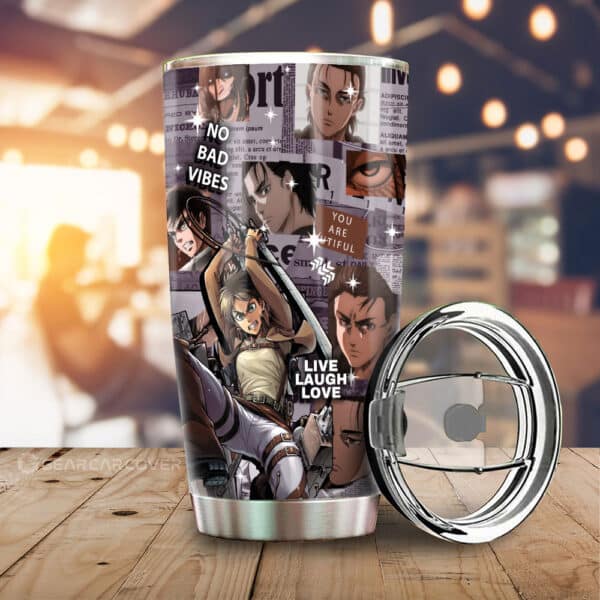 Eren Yeager Stainless Steel Anime Tumbler Cup Custom