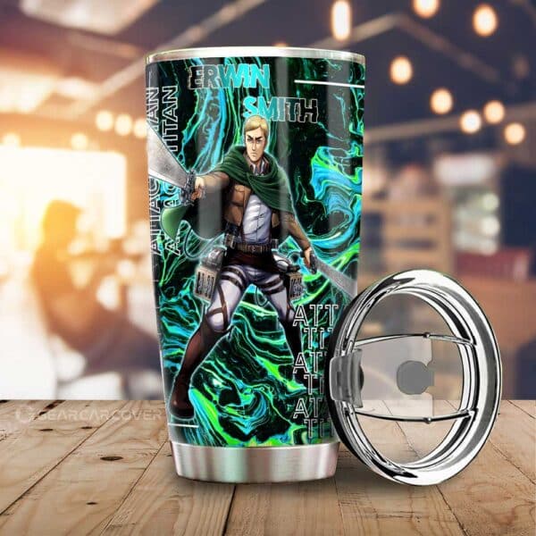 Erwin Smith Stainless Steel Anime Tumbler Cup Custom Attack On Titan