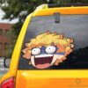 Funny Face Zenitsu Car Sticker Custom Demon Slayer Anime Car Accessories