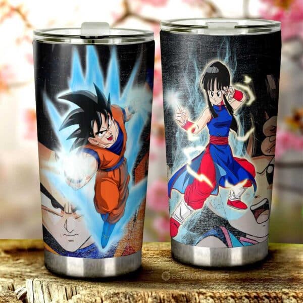Goku And Chichi Stainless Steel Anime Tumbler Cup Custom Dragon Ball Anime