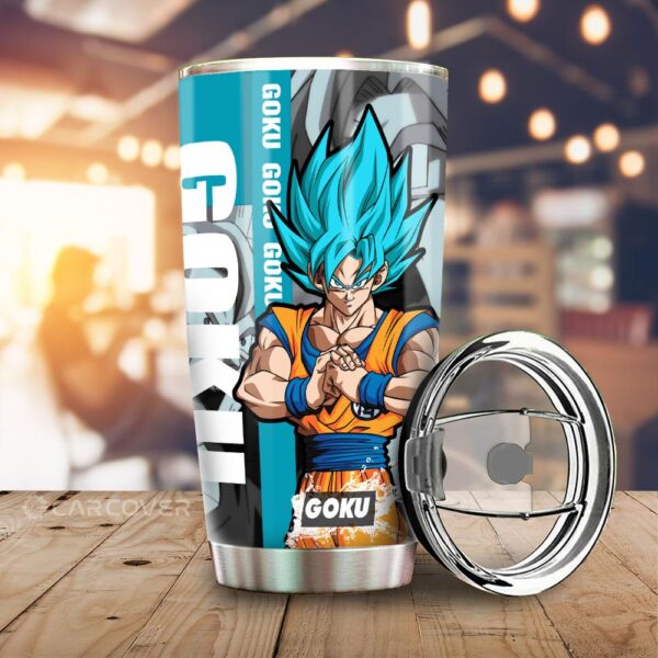 Goku Blue Stainless Steel Anime Tumbler Cup Custom Anime Dragon Ball