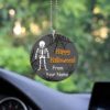 Happy Halloween Skeleton Ornament Custom Name Car Interior Accessories