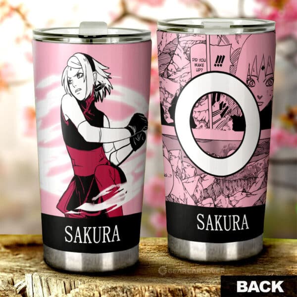Haruno Sakura Stainless Steel Anime Tumbler Cup Custom Anime Manga Color Style