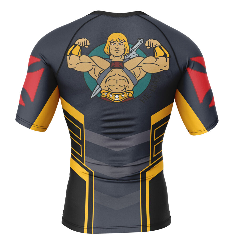 Hooktab He-Man Eternia Gym Masters Of The Universe Short Sleeve Rash Guard Compression Shirt Cosplay Anime Gym Shirt