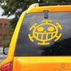 Heart Pirates Flag Car Sticker Custom One Piece Anime Car Accessories