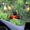 Holographic Pumpkin Kitty Ornament Custom Halloween Car Accessories