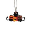 Holographic Pumpkin Kitty Ornament Custom Halloween Car Accessories