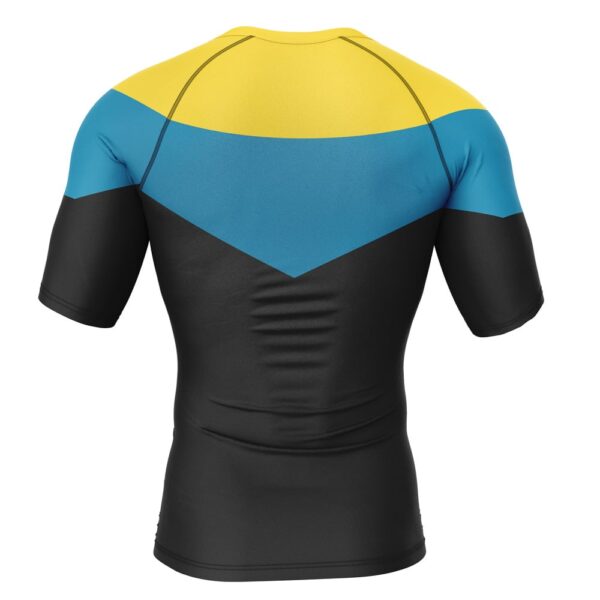 Hooktab Invincible Short Sleeve Rash Guard Compression Shirt Cosplay Anime Gym Shirt