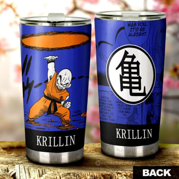 Krillin Stainless Steel Anime Tumbler Cup Custom Dragon Ball Anime Manga Color Style