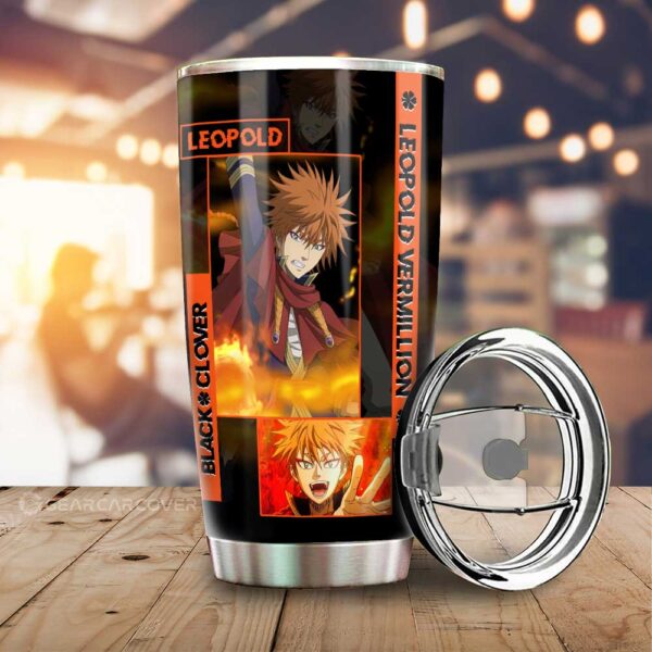 Leopold Vermillion Stainless Steel Anime Tumbler Cup Custom Black Clover Anime