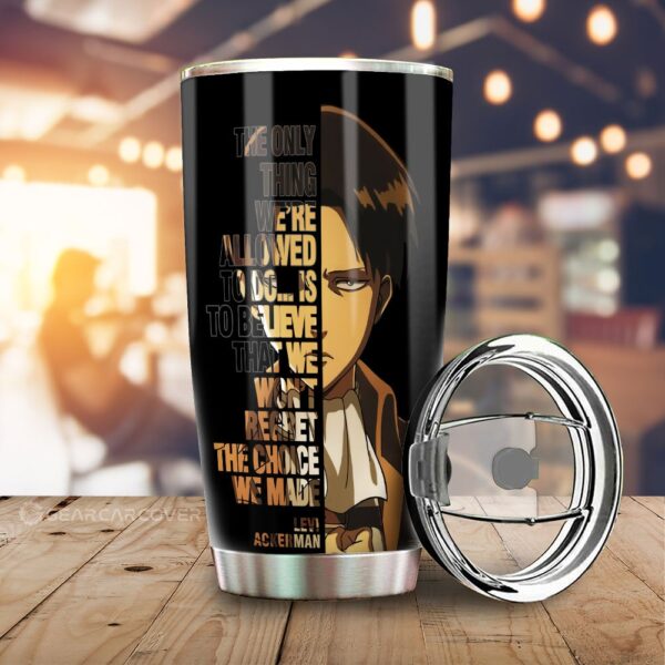 Levi Ackerman Quotes Stainless Steel Anime Tumbler Cup Custom Attack On Titan Anime
