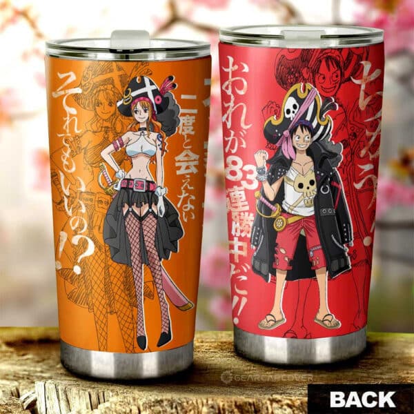 Luffy And Nami Stainless Steel Anime Tumbler Cup Custom One Piece Red Anime