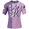 Hooktab Mewtwo Attack Pokemon Short Sleeve Rash Guard Compression Shirt Cosplay Anime Gym Shirt