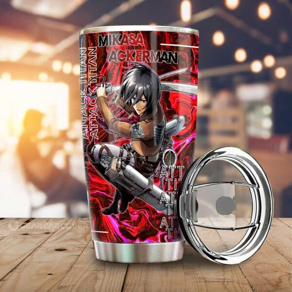 Mikasa Ackerman Stainless Steel Anime Tumbler Cup Custom Attack On Titan