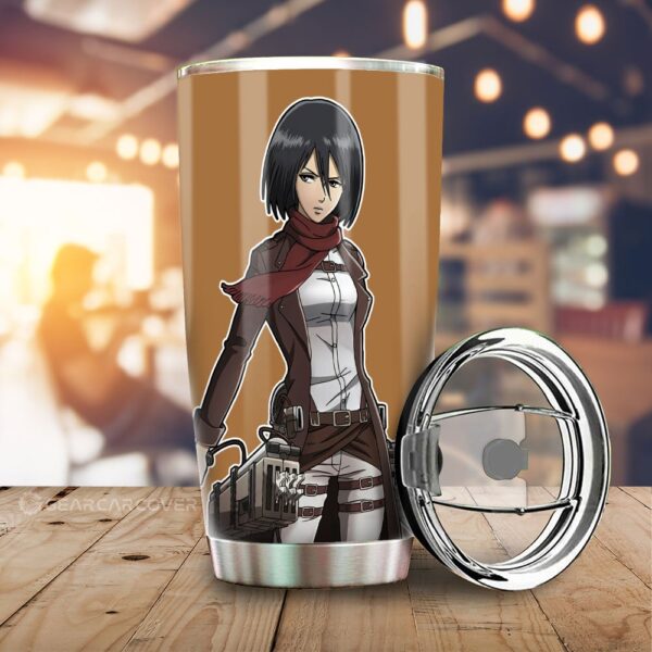 Mikasa Ackerman Stainless Steel Anime Tumbler Cup Custom Main Hero Attack On Titan Anime