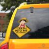 Monkey D. Luffy Funny Car Sticker Custom Warning Crash Into Me