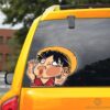 Monkey D. Luffy Hitting Glass Car Sticker Custom Car Accessories For Fans