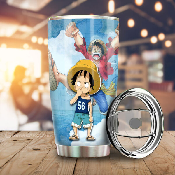 Monkey D. Luffy Stainless Steel Anime Tumbler Cup Custom One Piece Map Anime