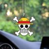 One Piece Straw Hat Pirates Flag Ornament Custom Anime Car Interior Accessories